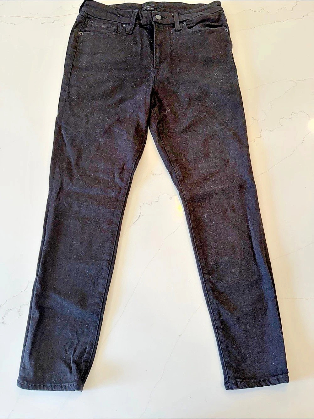 Good American Good Legs Crop Black Straight Leg Jeans Waist 31